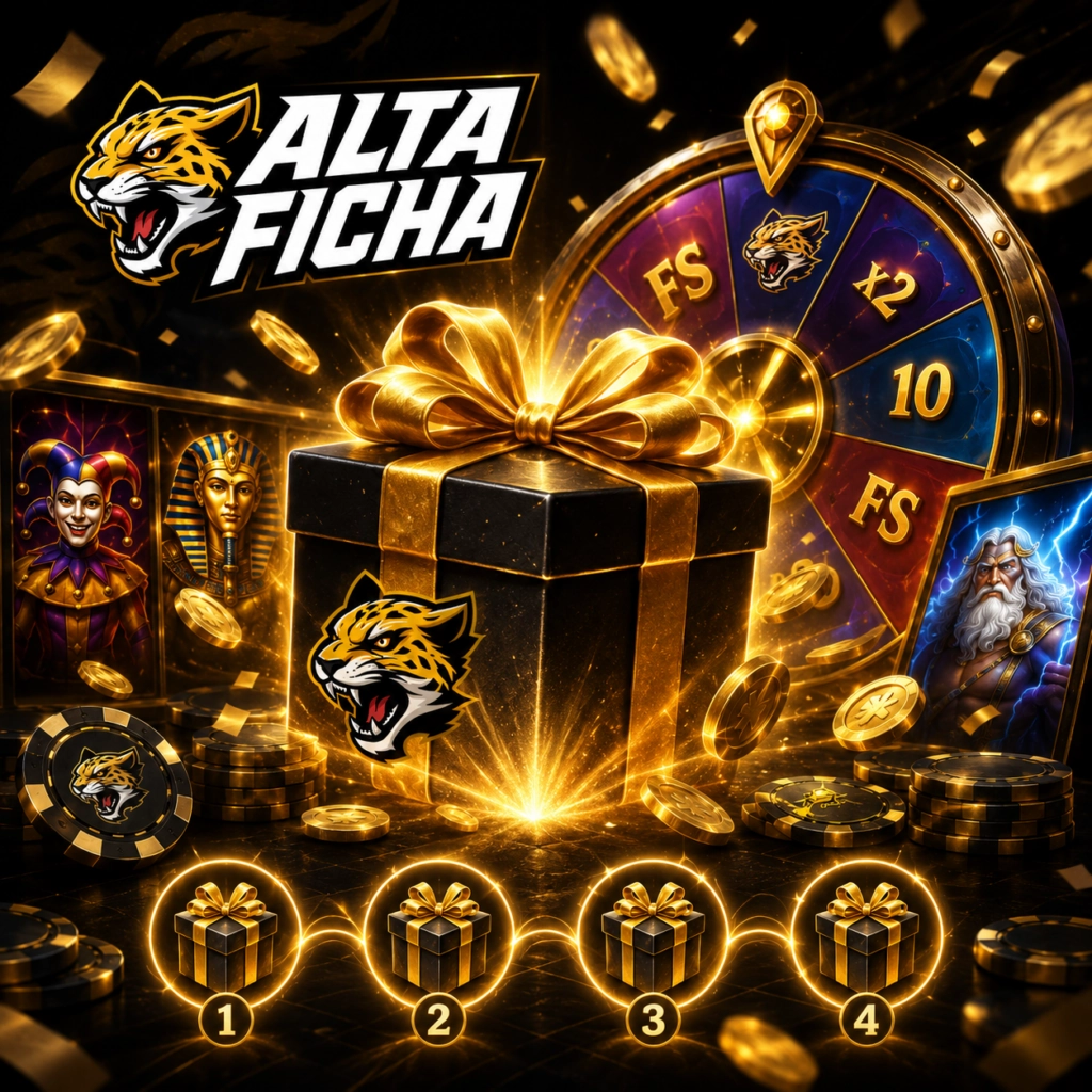 Bono de bienvenida de Altaficha Casino con free spins y promociones en cuatro depósitos